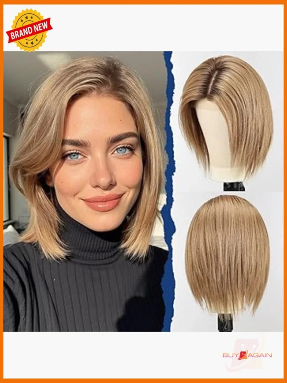 Human Hair Bob Wig 10 inch HD Lace Front Side Part Natural Style 130% Density